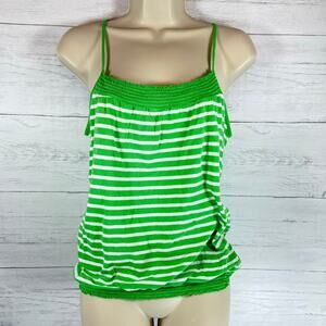 VTG Aeropostale Y2K Large green white stripe tank babydoll preppy twee women
